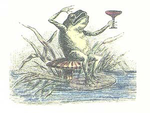 The "Toasting Frog" is one of Claudia's many illus 