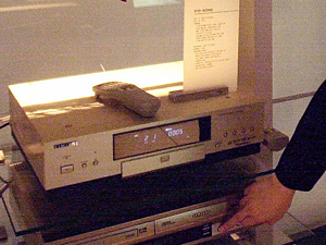 Setting up a home theater. 