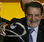 Romano Prodi celebrating 