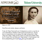 An open letter on the H. Sophie Newcomb ... 