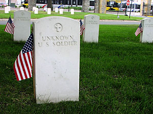 Unknown soldier markers, Ft. Snelling National Cemetery.