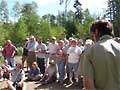 Worried residents near the Cavity Lake fire