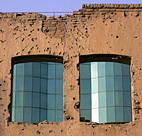 The glass of a new hotel in Kabul shows ... 