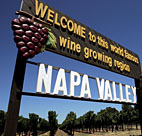 A sign welcomes visitors to Napa Valley in ... 