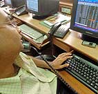 A trader on India's Sensex market. 