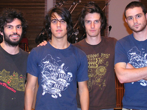 Justin Tenuto, Peter Arcuni, David Klein, and Zach Winter of Birdmonster Justin Tenuto, Peter Arcuni, David Klein, and Zach Winter of Birdmonster