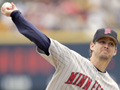 Brad Radke #22 of the Minnesota Twins .