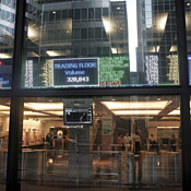 The lobby of the Chicago Mercantile Exchange 