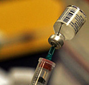 A flu shot is prepared 