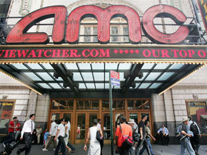  Movie on Photo   Pedestrians Pass An Amc Movie Theater In Times Square In New