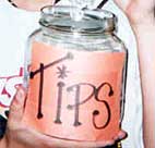 A tip jar 