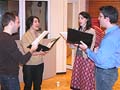 Abbie Betinis and her carolers