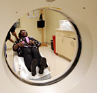 A breast cancer patient participates in a ... 