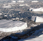 Ice in the Disko Harbour of western Greenland 