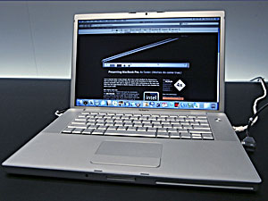 A mac laptop 