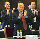 North Korean nuclear envoy Kim Kye Kwan and ... 