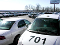 Cabs wait near the airport