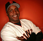 Barry Bonds poses for a shoot during spring ... 