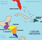 Map of CAFTA participant nations 