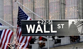 A Wall Street sign. 