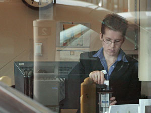 A bank teller 