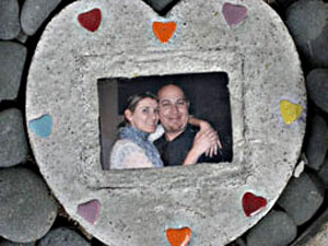 Tiffany and Mike in a stone frame 