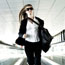 Businesswoman running