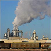 Smoke rises from German factory 