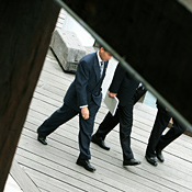 Businessmen walking 