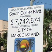 A sign announces this project in the city of ... 