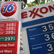 Gas signs from ConocoPhillips 76 and ... 