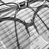 Glasses on index sheet 