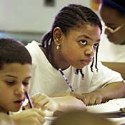 Students in a New York City school in the Bronx 