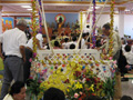 Donations to the temple are collected.