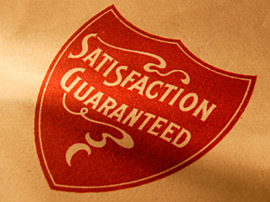 Satisfaction guarenteed symbol 