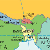 Map of Bhutan 