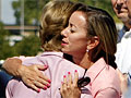 First lady greets first lady