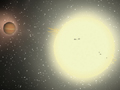 A computer-generated simulation of TrES-4