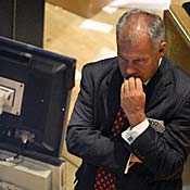 A worried investor at the stock exchange 