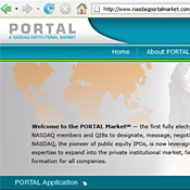 Home page of Nasdaq's Portal website 