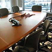 An empty boardroom 