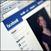 Facebook website on a browser 