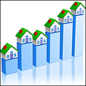 Houses on bar graph 