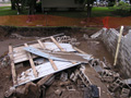 It was house, then a boat, now wreckage