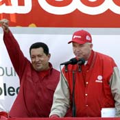 Venezuelan President Hugo Chavez and head of PDVSA 