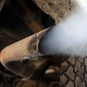 Exhaust from a vehicle tailpipe 