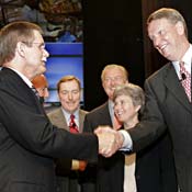 UAW's Ron Gettelfinger and GM's Rick Wagoner 