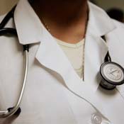 Woman adorns stethoscope 