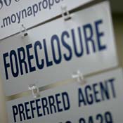 A foreclosure sign 
