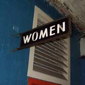 Women's bathroom sign at Tiger Stadium 